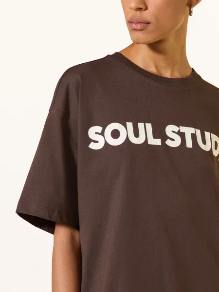 Smith & Soul Tričko hnědá bílá