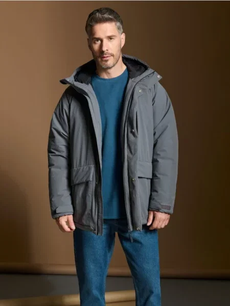 Sinsay Bunda s kapucí šedá