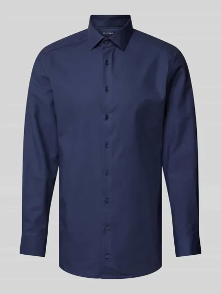 Koszula biznesowa o kroju Modern Fit z kołnierzykiem typu kent Olymp granatowa