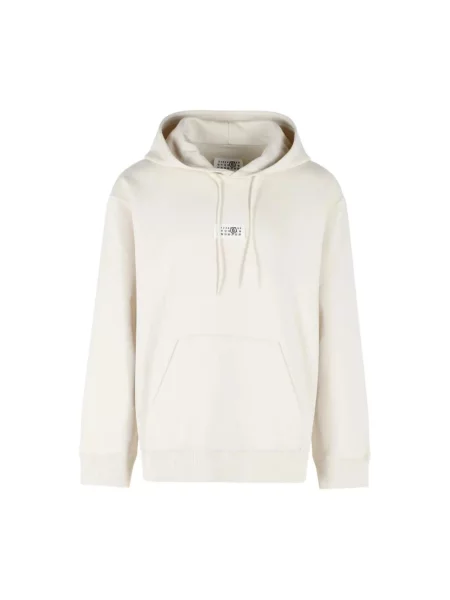 Bluza z kapturem Mm6 Maison Margiela z kapturem z logo beżowa