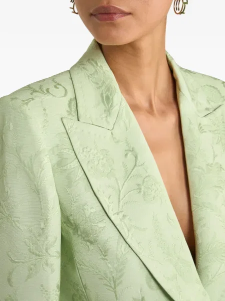 Geacă Etro cu model floral din jacard verde