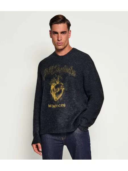 AllSaints De lână pulover Scared Crew | Oversize fit negru