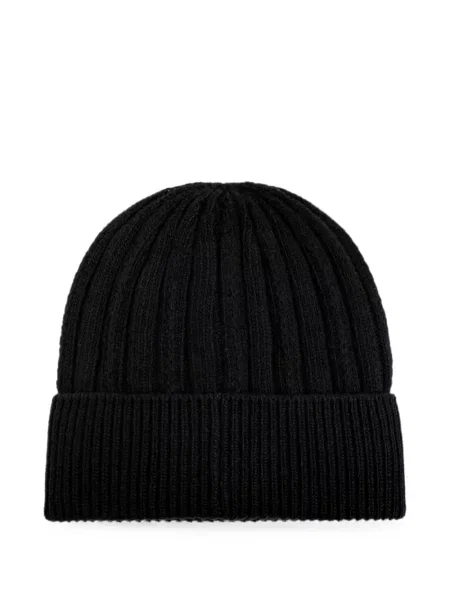 Căciulă Moncler tricotate cu autograf negru