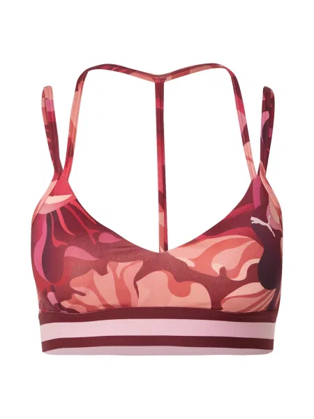 PUMA Sutien sport roz deschis / vin / carmin / pastel roșu