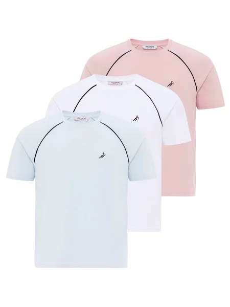 Moxx Paris Tricou azuriu / roz alb