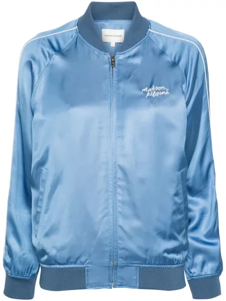 Kurtka bomber Maison Kitsune teddy niebieski