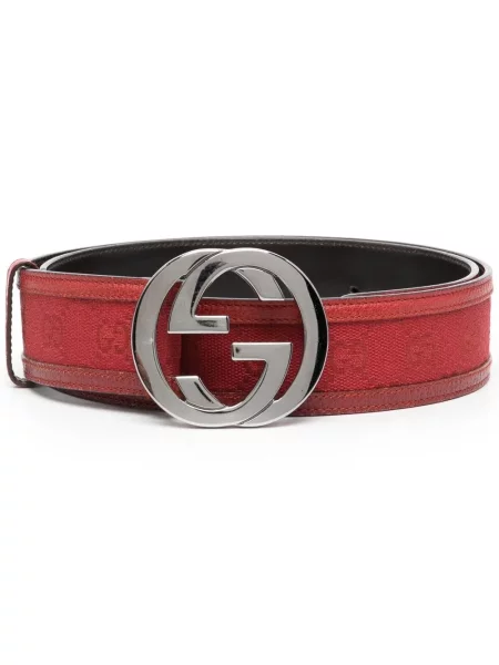Pásek Gucci Pre-owned s přezkou červený