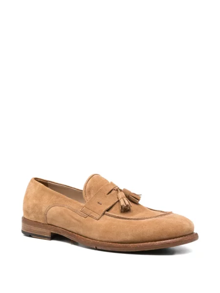 Pantofi loafer Eleventy din piele de căprioară maro
