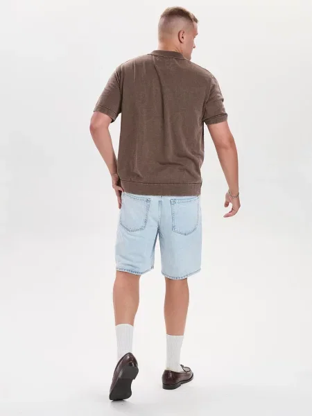 Dxnmxrk Jeans DXHektor Relaxed Fit Denim Shorts Light Blue deschis albastru
