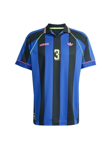 Adidas Originals tricou polo Jcquard Jersey cu imprimeu albastru