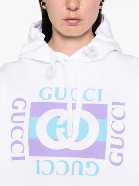 Hanorac cu glugă Gucci cu imagine alb