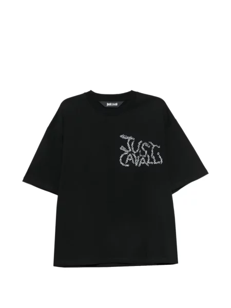 Tricou Just Cavalli cu imagine cu model leopard negru