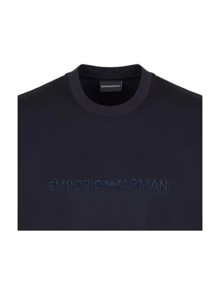 Koszulka Emporio Armani z logo niebieska