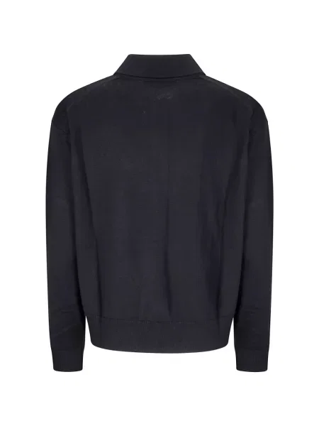 Polo Maison Kitsuné από μαλλί merino μαύρο