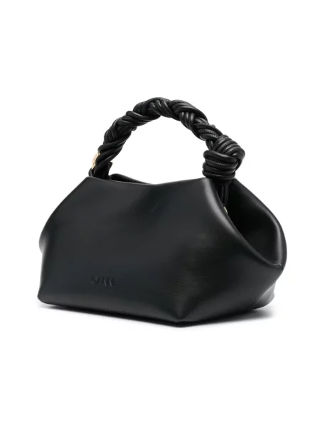Torebka crossbody Ganni biznesowa z nadrukiem czarna