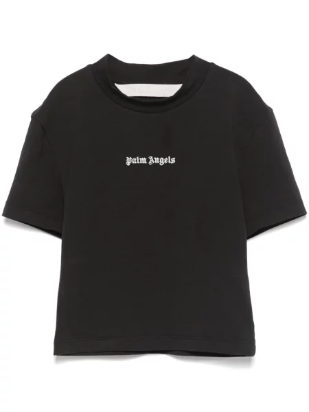 Тениска Palm Angels бродирана изрязани черно