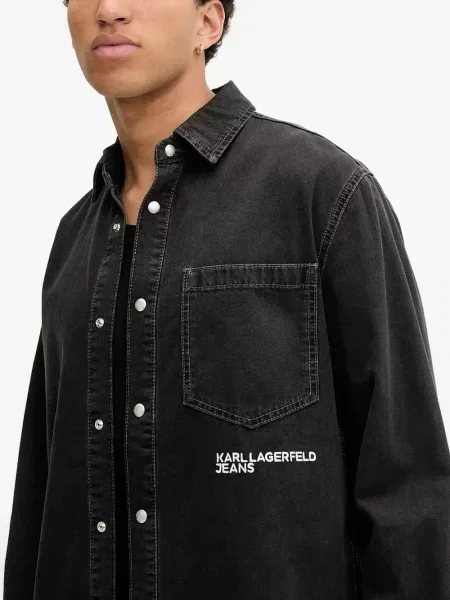 Džínsová košeľa Karl Lagerfeld Jeans čierna