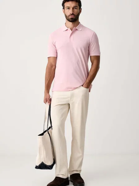 Tricou polo Boss roz