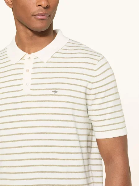 Fynch-Hatton Pletené Polo Tričko krémová khaki