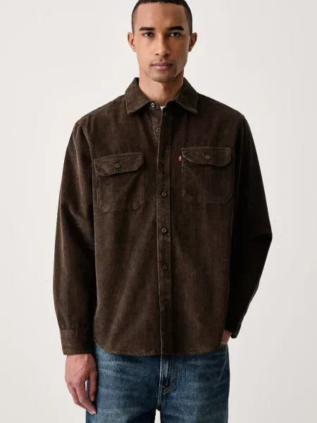 Levi's πουκάμισο κοτλέ CLASSIC WORKER καφέ