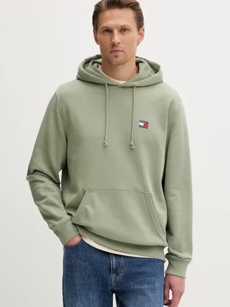 Tommy Jeans μπλούζα με κουκούλα ανδρική πράσινο