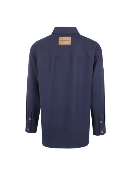 Kurtka koszulowa Emporio Armani wełniana niebieska