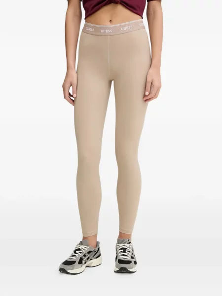 Leggings Guess cu autograf alb