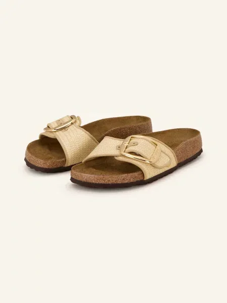 Birkenstock Pantofle Madrid Big Buckle Raffia režná