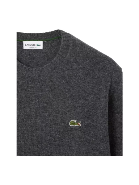Sweter Lacoste wełniany szary
