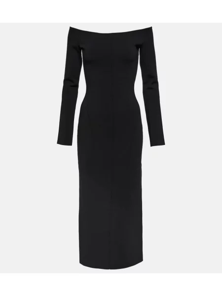 Sukienka midi Galvan do kolan garniturowa czarna