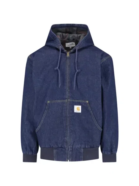 Geacă Carhartt Wip cu glugă albastru