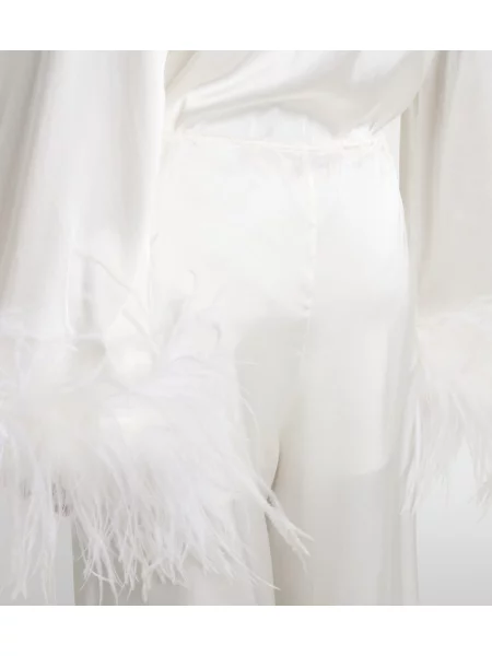 Pantaloni Oseree din satin alb