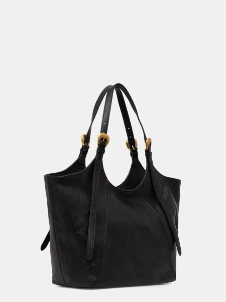 Geantă shopper Twinset din piele negru