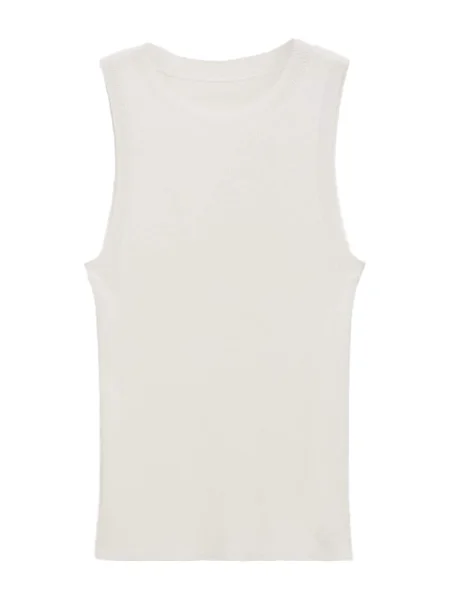 MANGO Top brodat KARL natural alb