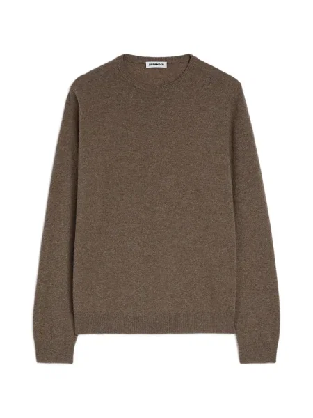 Pulover Jil Sander cu decolteu rotund maro