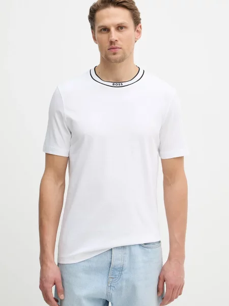 BOSS Green tricou din Tee 5 alb