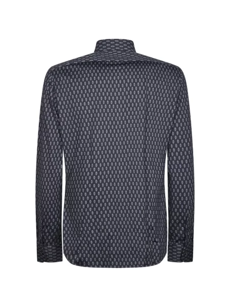 Cămașă Xacus cu imagine cu imprimeu geometric negru