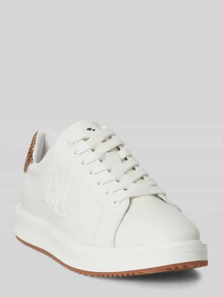 Sneakersy z naturalnej skóry bydlęcej model AINSLEY' Lauren Ralph Lauren białe