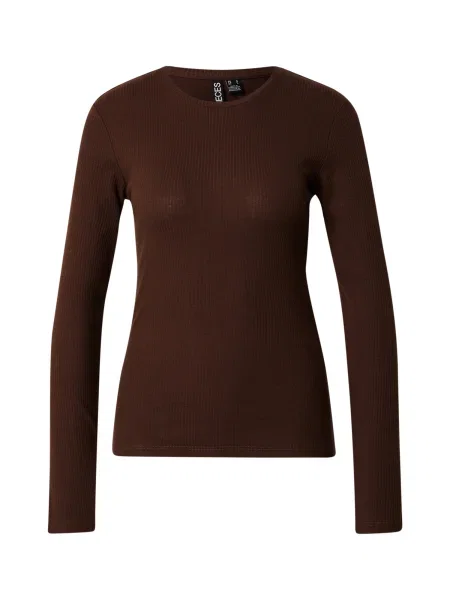 PIECES Tričko PCRUKA tmavě hnědá