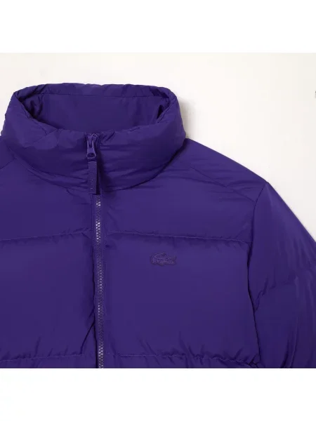 Lacoste Składana Kurtka Pikowana Z Tafty fioletowa