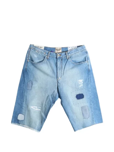 Pantaloni scurți din denim Gallery Dept. zdrențuiți albastru