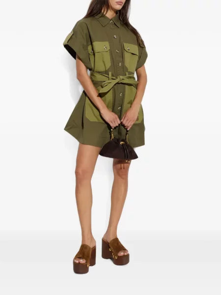 Cu centură rochie mini Zimmermann verde