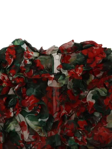 Rochie mini Dolce & Gabbana cu model floral cu imagine roșu