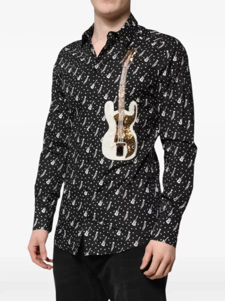 Košile Dolce & Gabbana s flitry černá