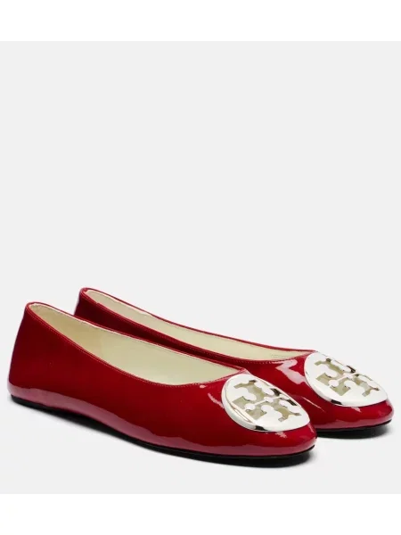 Balerini Tory Burch din piele de lac roșu