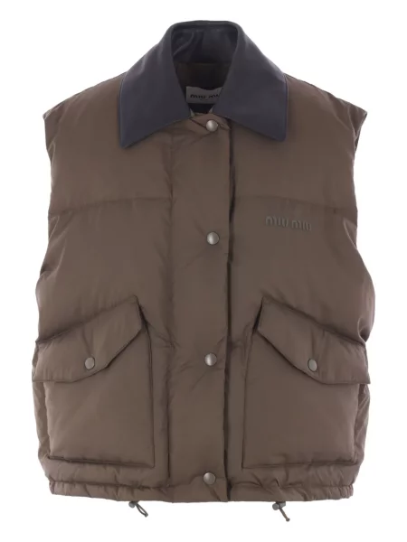 Pikowana kamizelka Miu Miu zielona