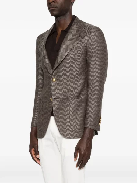 Sacou Gabriele Pasini cu model herringbone maro