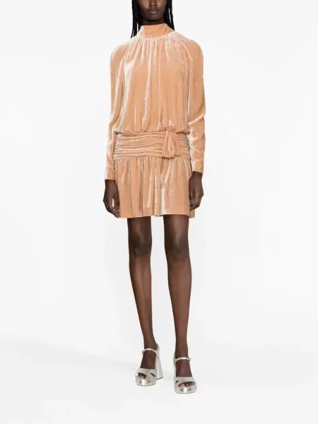 Lung rochie Alberta Ferretti de catifea roz