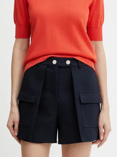 Morgan pantaloni scurți SHONAU bleumarin uni high waist SHONAU albastru