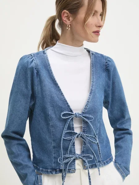 Дънково яке Answear Lab преходен модел синьо